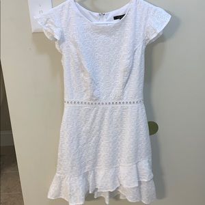 white dress with lace detailing